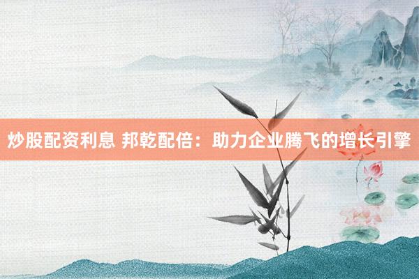 炒股配资利息 邦乾配倍：助力企业腾飞的增长引擎
